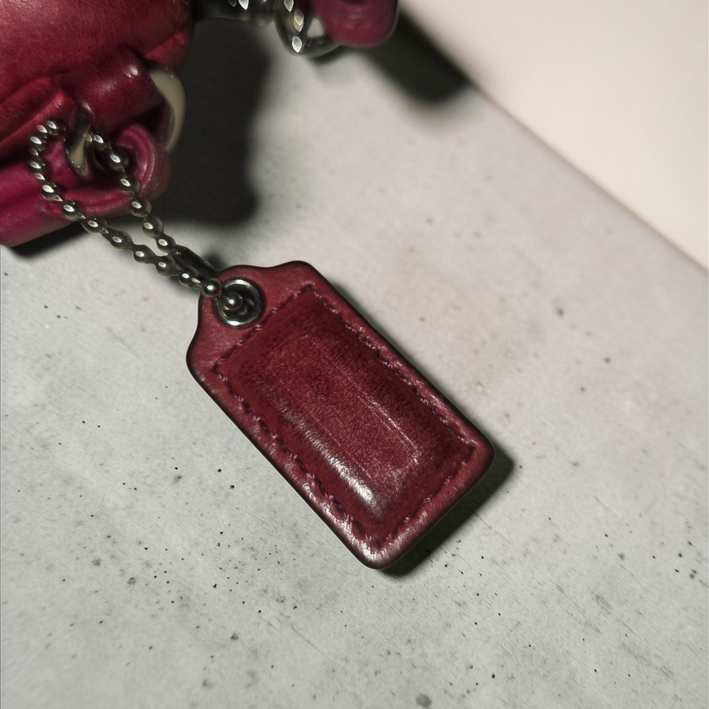 Coach Burgundy Leather Wristlet - Picture 4 of 11